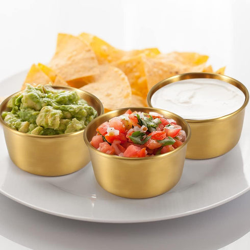 Ramekin Sauce Dipping Bowl Mini Sauce Cups, Pudding Condiment Cups for Home Party Restaurant (Golden 12PCS 60ml)