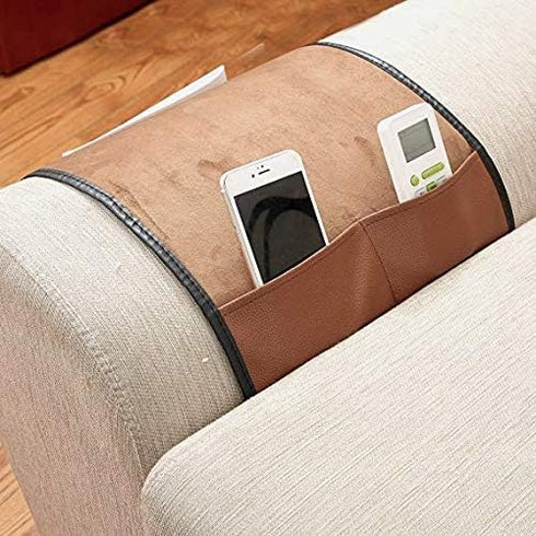 JIAHG 5 Pockets TV Remote Control Holder Couch Sofa Tray Armrest Organiser Oxford Chair Couch Caddy Sofa Armrest Bag