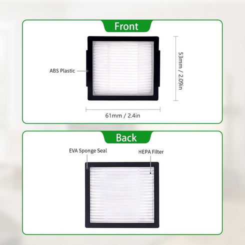 Neutop Filter Compatible with iRobot Roomba Combo j7+, Combo j9+ Self-Empty Robot Vacuum & Mop Replacement Parts, High-Effiency HEPA, 6-Pack.