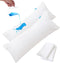 Body Pillow Protector Waterproof 2 Pack, Zippered Body Pillow Cover 21"x 55" White Pillowcase, Machine Washable