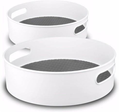 Semlos 360° Rotating Lazy Susan Organizers, 2 Packs of 9" and 12" Turntable Spice Rack Organisers for Kitchen and