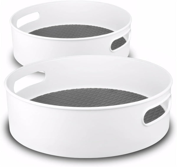 Semlos 360° Rotating Lazy Susan Organizers, 2 Packs of 9" and 12" Turntable Spice Rack Organisers for Kitchen and
