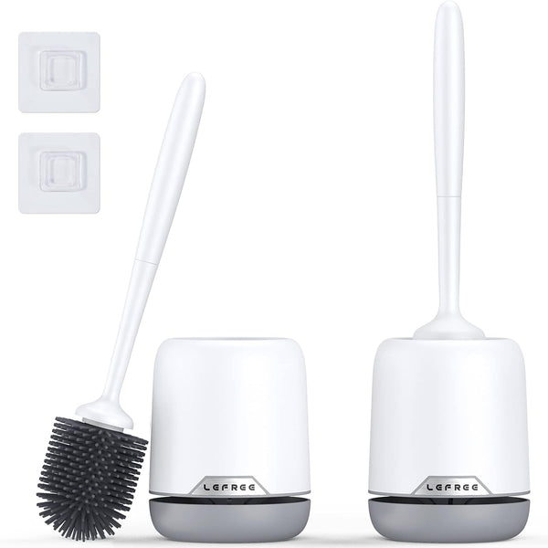 efree 2 Pack Silicone Toilet Bowl Brush and Holder Set with Ventilated