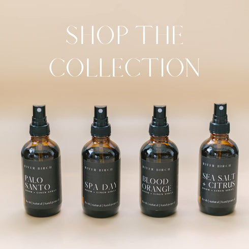 4 oz River Birch Sea Salt + Citrus Scented Linen and Room Spray | Home Fragrance | Glass Amber Bottle | Luxury