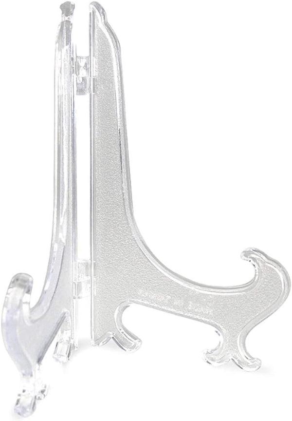 BANBERRY DESIGNS Large Clear Plastic Easels, 9 Inches High, Pack of 10 for Displaying Pictures