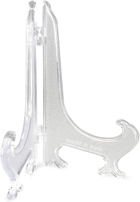 BANBERRY DESIGNS Plate Display Easels, Pack of 10, Clear 5 Inch Plate Holder Stands for Home Decoration