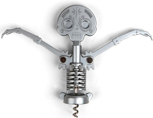Kikkerland Day of the Dead Corkscrew, Silver