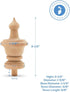 Woodpeckers Unfinished Wood Finials - 3-1/2 inch, Pack of 6 Large Craft Finials for Crafts