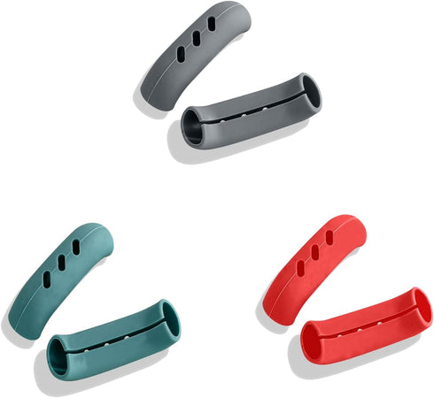 6Pcs Silicone Assist Handle Holder Grip, Heat Resistant Cast Iron Skillet Handle Covers (Green, Grey, Red)