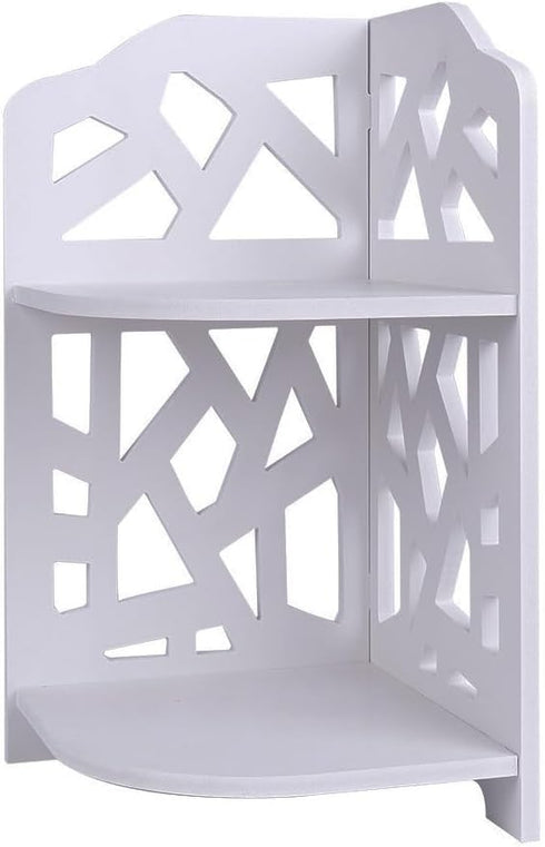 HornTide 2-Tier Corner Shelf, Brief Fashion Organizer Storage Rack, for Cosmetic Doll