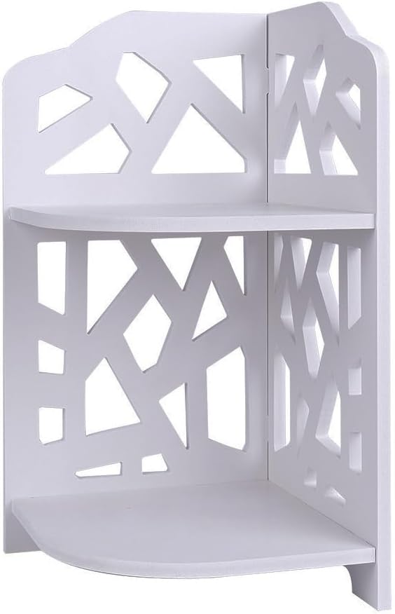 HornTide 2-Tier Corner Shelf, Brief Fashion Organizer Storage Rack, for Cosmetic Doll