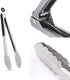 ALLTOP Metal Cooking Tongs Set of 2, Stainless Steel Food Tongs with No-slip Silicon, 9 & 12 inch, Black