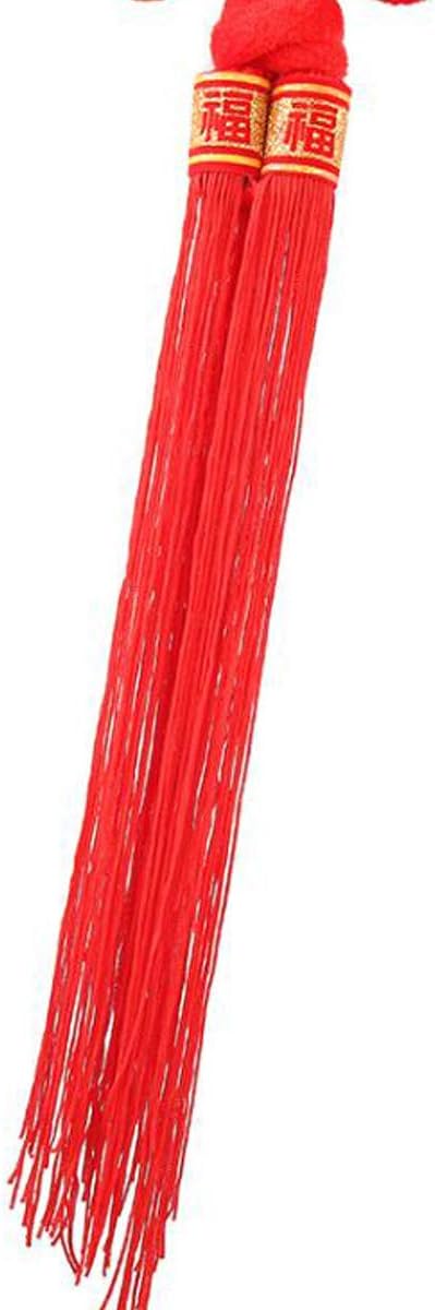 2 Pack Chinese Knot Tassel New Year Decoration, Traditional Red Lucky Pendant Ornaments for Home Decor