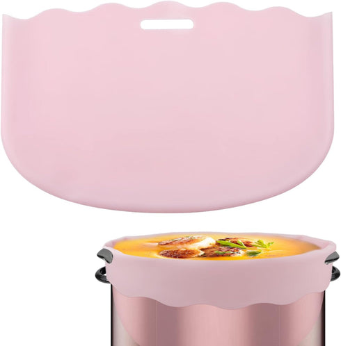 Silicone Slow Cooker Liner for 6-8 Quart Crockpot, Reusable Heat Resistant Liner Bag for Oval or Round Pots (Pink)