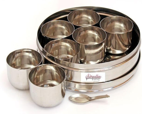 Stainless Steel Masala Box, Dabba, Spice Container for Indian Kitchen, Spice Box for Chefs