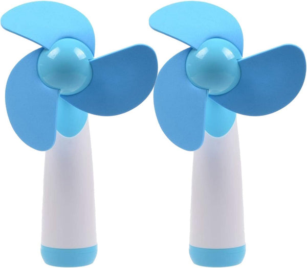 Ogrmar Mini Handheld Fan, Personal Fan with Soft Foam Blades, 2PC Blue