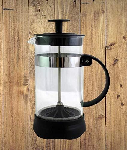 Dependable Industries Essentials 12 Ounce Glass French Press Coffee & Tea Brewer - Single Cup, 3 Cup Espresso, Compact