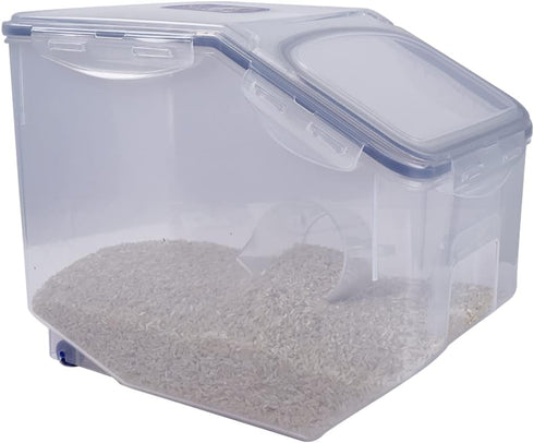 LOCK & LOCK Easy Essentials Food Lids (Flip-Top), BPA Free, 50.7 Cup for Rice, Clear Pantry Storage