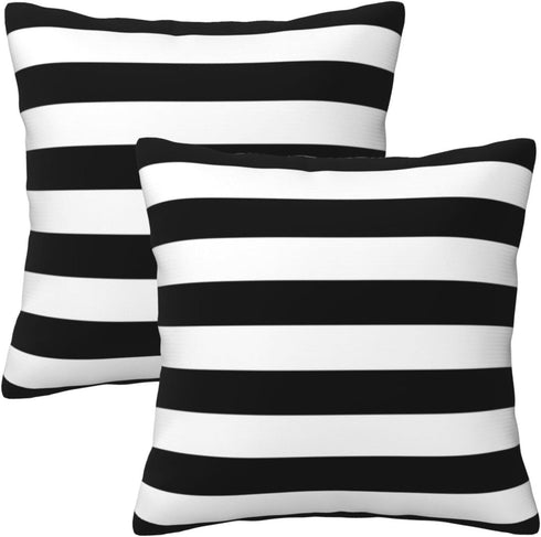 Poream Black and White Stripe Throw Pillow Covers 20x20 in Farmhouse Pillow Case