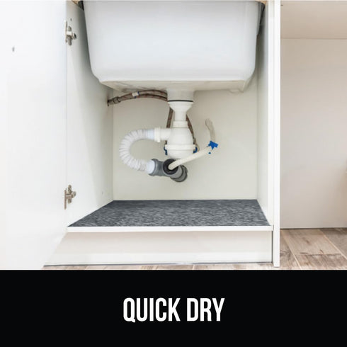GORILLA GRIP LeakGuard Non-Adhesive Under Sink Mat for Kitchen Cabinet, 24x40, Waterproof Quick Dry Shelf Liner,