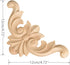 4-Pack, 12x12cm/4.72"x4.72" MUXSAM Wood Carved Onlay Appliques, Unpainted Wooden Corner Carving Decals, Furniture Decor