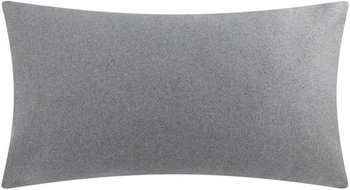 JWH Decorative 3D Flower Throw Pillow Cover, Handmade Floral Accent Pillowcase, 12x20 Inches, Gray Yellow for Sofa