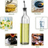 Olive Oil Dispenser Bottle, 2 Pcs Glass Olive Oil Dispenser and Vinegar Dispenser Set with 2 Stainless Steel Pourers, 4 Labels,1 Brush and 1 Funnel Oil Bottles for Kitchen (500ml) by Leaflai