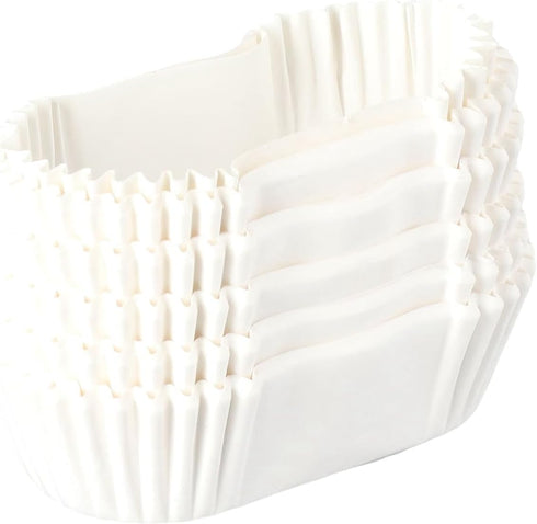 Oval Paper Baking Cups, Cupcake Liners for Muffins, Oval Mini Cake Mould Kitchen Supplies (White)