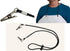 FSSTUD 2 PCS Black Adjustable Bib Holder Clips Napkin Holders Napkin Clip Neck Chain for Adult