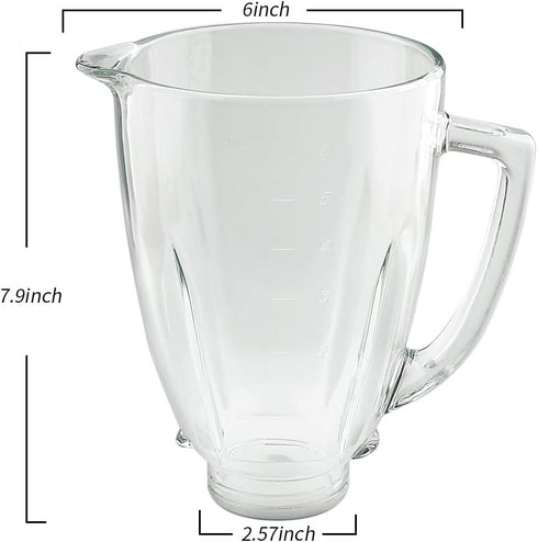 Replacement 6-Cup Glass Jar with Blade - Compatible with Oster Blenders