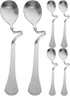 SOLUSTRE 6pcs Stainless Steel Espresso Spoons with Curved Handle, Dessert Spoons for Honey Milk Coffee Mixing
