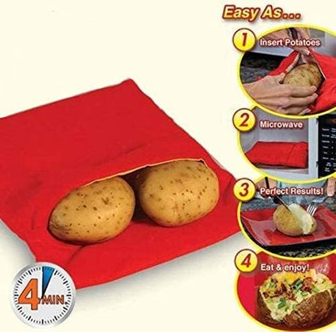 i Kito Set,Baked 4pongs Potato Baking Rods and Microwave Potato Cooker Bag Perfect Potatoes Quickly with Reusable Spud