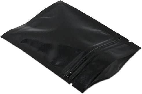 100 Pack Mylar Bags for Zip Reusable Small Aluminum Foil Lock Package Bag for Long Term Storage (Black, 2.3x3.1 inch)