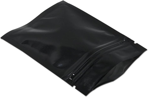 100 Pack Mylar Bags for Zip Reusable Small Aluminum Foil Lock Package Bag for Long Term Storage (Black, 2.3x3.1 inch)