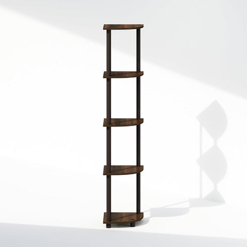 5-Tier Furinno Turn-N-Tube Storage Shelves, Book Shelf, Corner Shelf, Toolless Open Shelves, for Organization