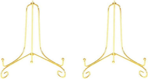Artliving 2 Pack 4" Gold Iron Display Stand, Small Easel Plate Holder for Photos, Cards, Cookies, Decorative Plates