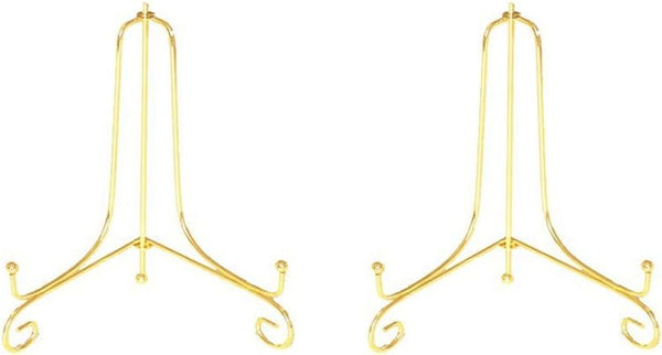 Artliving 2 Pack 4" Gold Iron Display Stand, Small Easel Plate Holder for Photos, Cards, Cookies, Decorative Plates