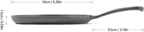HAWOK 4 Pcs Cast Iron Mini Griddle - 6.3'' Round Pre-seasoned Griddle Pan for Indoor and Outdoor Use