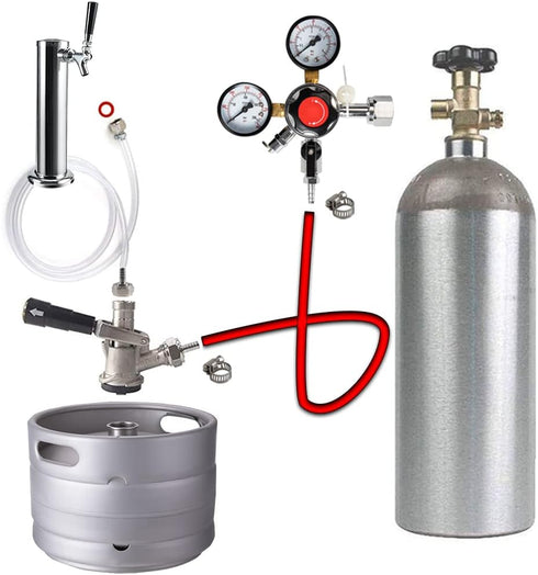 Draft Beer Line with Hexnut - Vinyl Hose ID 3/16 inch OD 7/16 inch Length 5ft with Hexnut Assembly