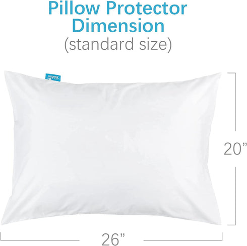 4 Pack Pillow Protectors with Zipper, Breathable & Noiseless, 100% Waterproof Pillow Cases, Standard Size White