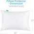 4 Pack Pillow Protectors with Zipper, Breathable & Noiseless, 100% Waterproof Pillow Cases, Standard Size White