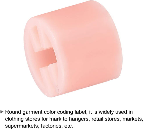 MECCANIXITY Clothes Hanger Marker, Blank Fit 3.5mm Rod for Garment Color Coding, Pink, Count 100