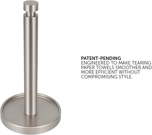 Ivilon Paper Towel Holder - Brushed Nickel Stand for Easy Tear