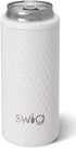 Swig Life Skinny Can Cooler - 12oz Insulated Slim Can Holder - Stainless Steel Cooler for Tall Beer Bottles (Golf Ball)