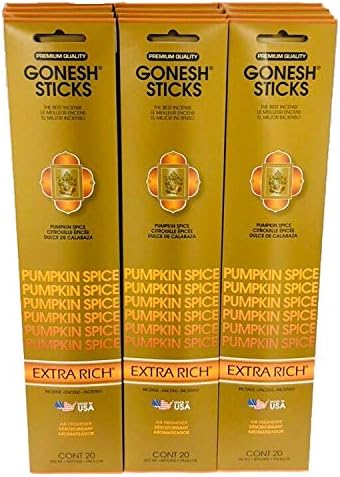 Gonesh Incense - 12 Pumpkin Spice Pack (240 Sticks) Incense Sticks Extra