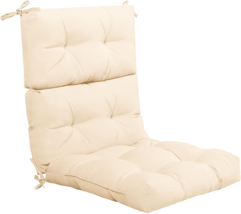 1 Count (Pack 1), Tangkula Patio High Back Chair Cushion, of Beige