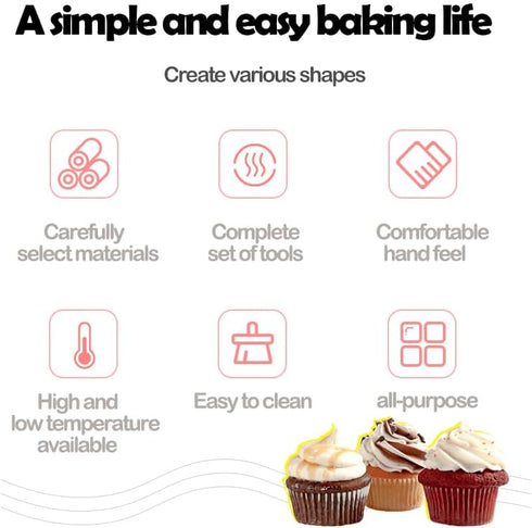 48-Piece Numbered Piping Tips, Cookie Icing Tips, Cake Decorating Kit for Cupcakes Cookies, Master Decorating Tip Set