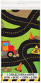 Multicolored Construction Party Rectangular Plastic Table Cover, 54" x 84" (1 Count) for Kids' Birthdays