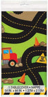 Multicolored Construction Party Rectangular Plastic Table Cover, 54" x 84" (1 Count) for Kids' Birthdays