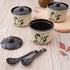 123Arts Ceramic Retro Flower Sugar Bowl, Storage Jar with Lid and Spoon